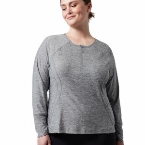 Athleta Grey Pacifica Illume Fitted Quarter Zip Athletic Top Womens 3X